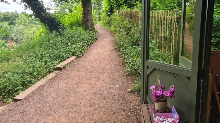 Path past Visitor Reception Kinver Rock Houses